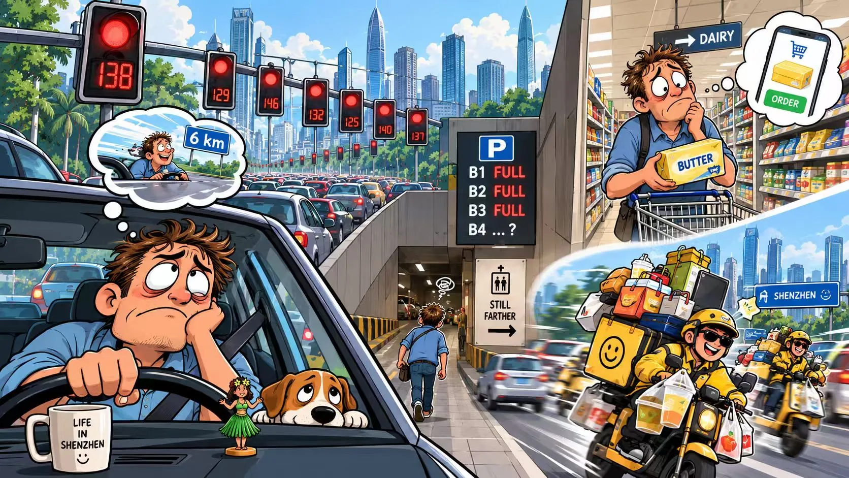 A Shenzhen Driver's Guide to Measuring Distances in Traffic Lights, and Why You Should Just Order the Butter Online