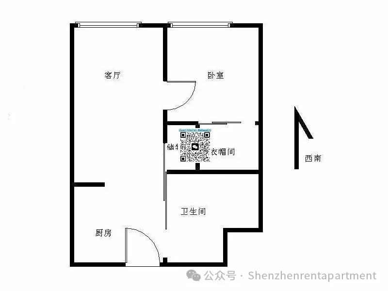 Photo 7 of Shuiwan MTR | 81㎡ 1 Bedroom | Open kitchen | Furnished | ¥12,000/Mth