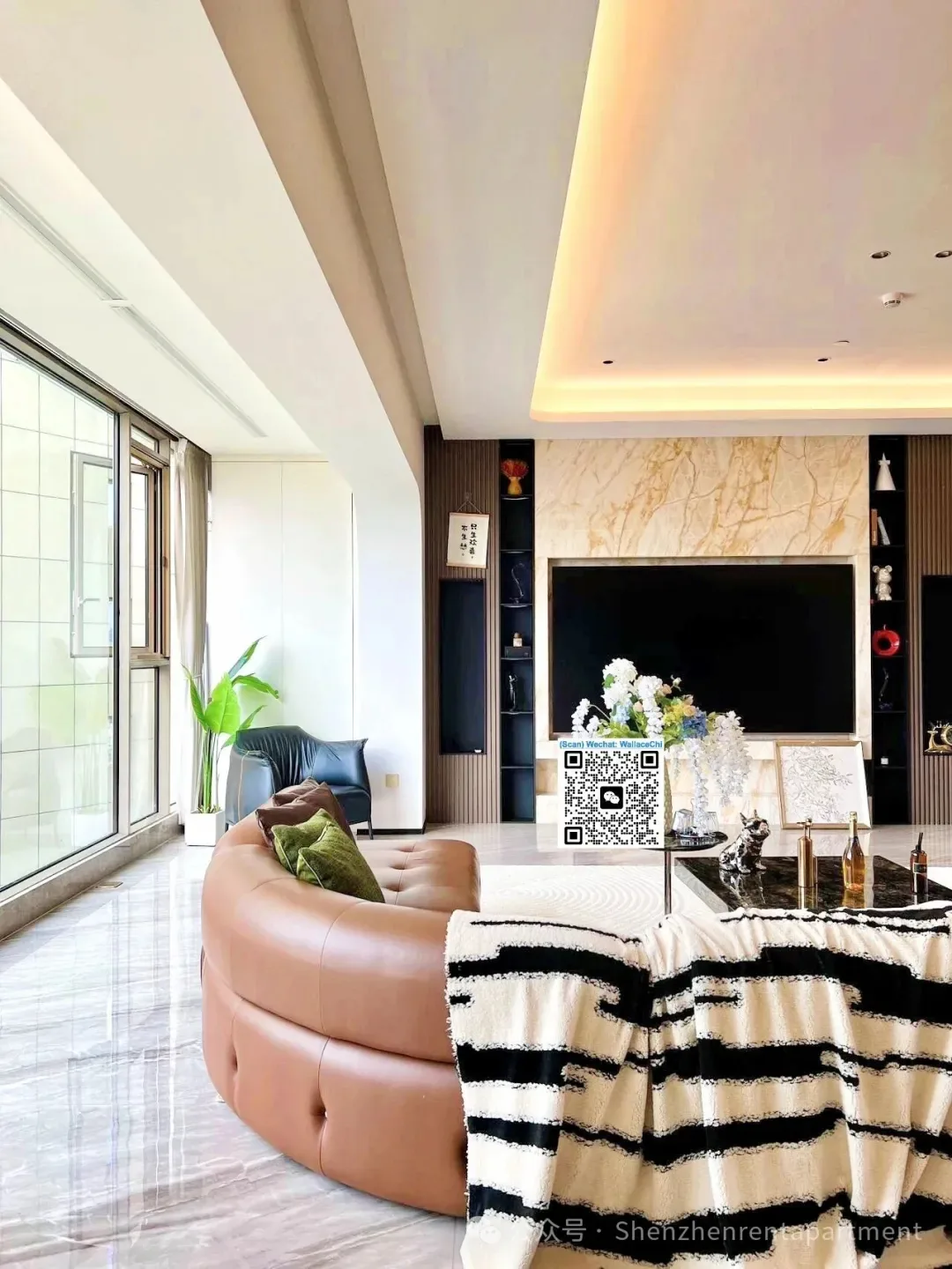 Sihai MTR, Line 12 | 183㎡ | 4BR 2BA | Furnished | ¥36,000/Mth