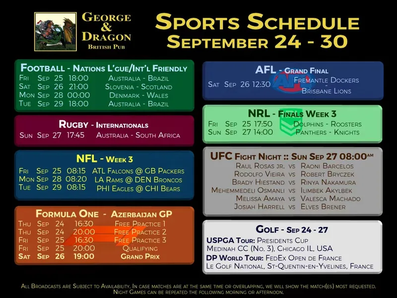 This Week @ George & Dragon: Shenzhen’s Premier Sports Viewing Destination