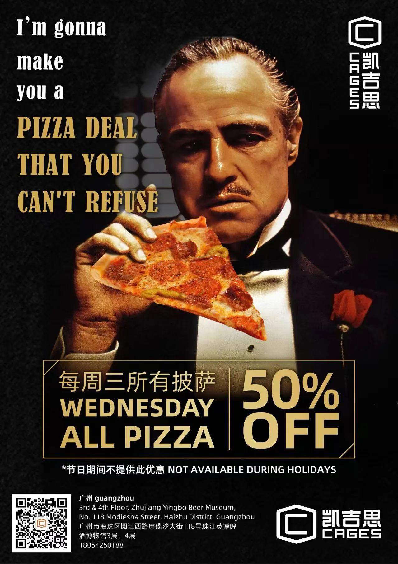 50% Off All Pizza Every Wednesday