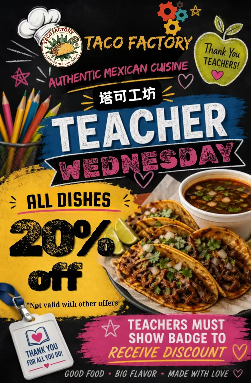 Teacher Wednesday's @ Taco Factory