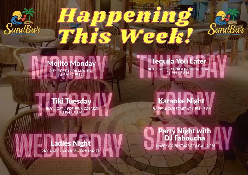 SandBar Weekly Drink Specials