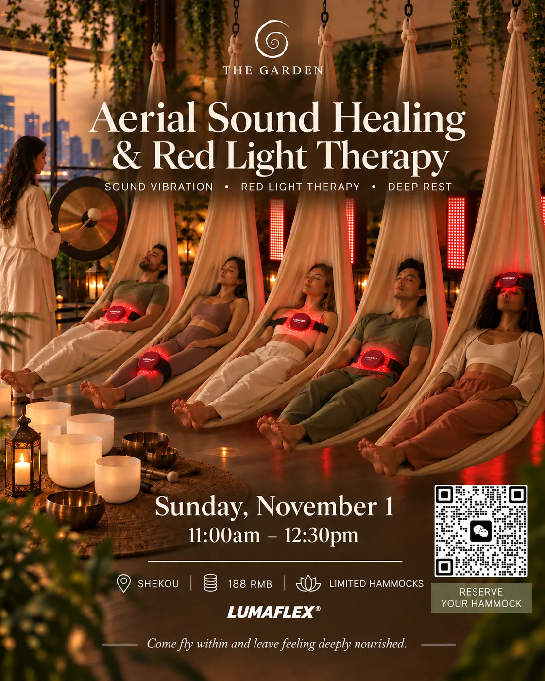 Aerial Sound Healing & Red Light Therapy