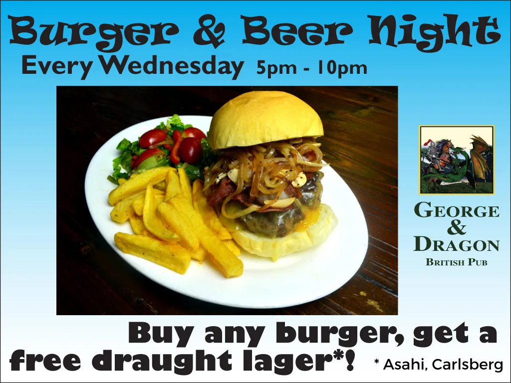 Wednesday Specials @ G&D: Succulent Burgers & Juicy Chicken Wings!
