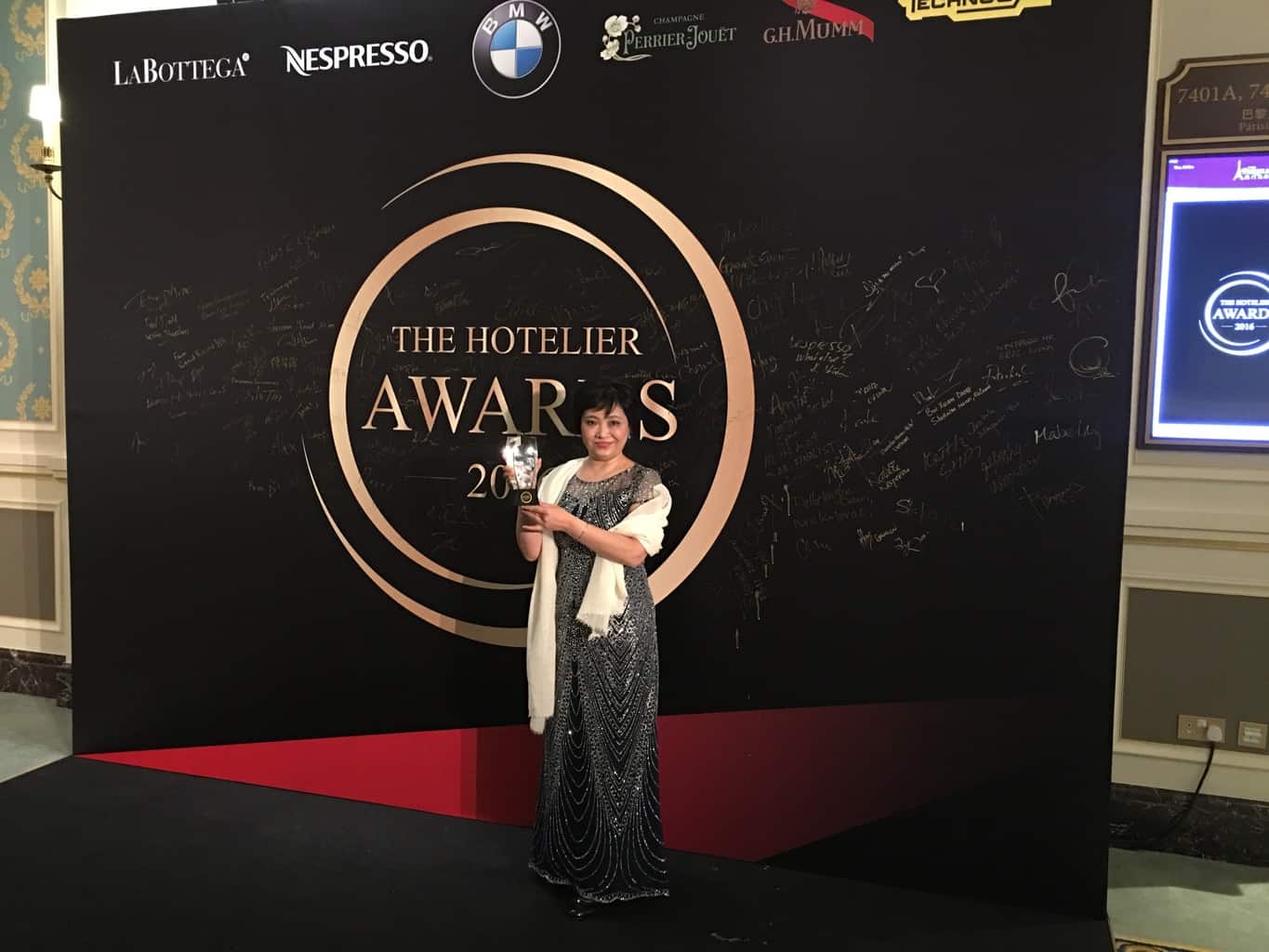 Winner of Owner representative of the year, Norma Yan Manping from the Marco Polo Hotel