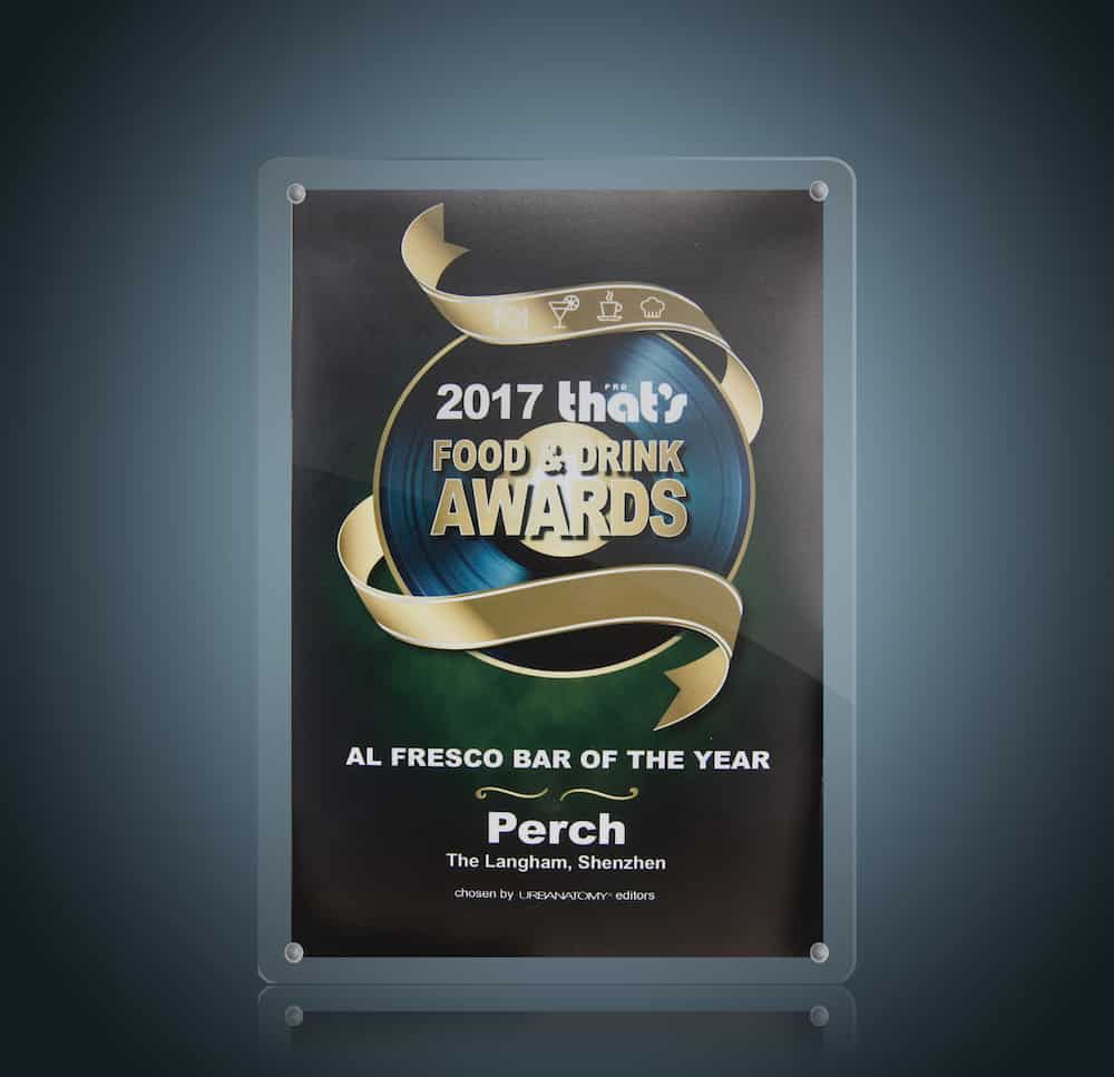 Perch at The Langham, Shenzhen  Named Al Fresco Bar of the Year by That’s PRD