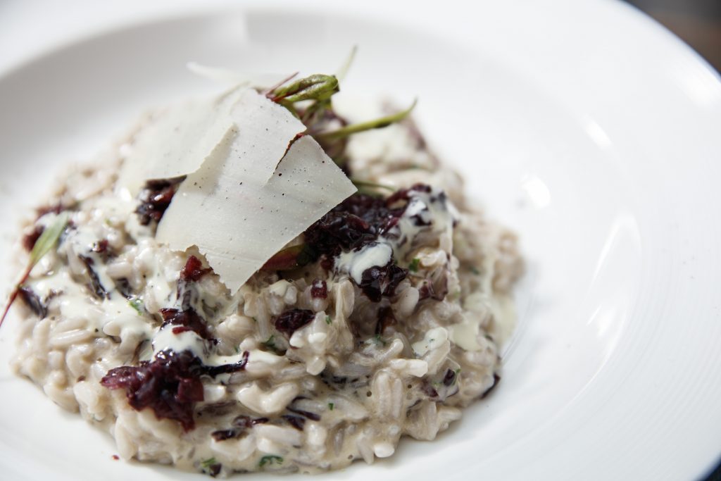 RADICCHIO RISOTTO WITH GORGONZOLA CHEESE FONDUE