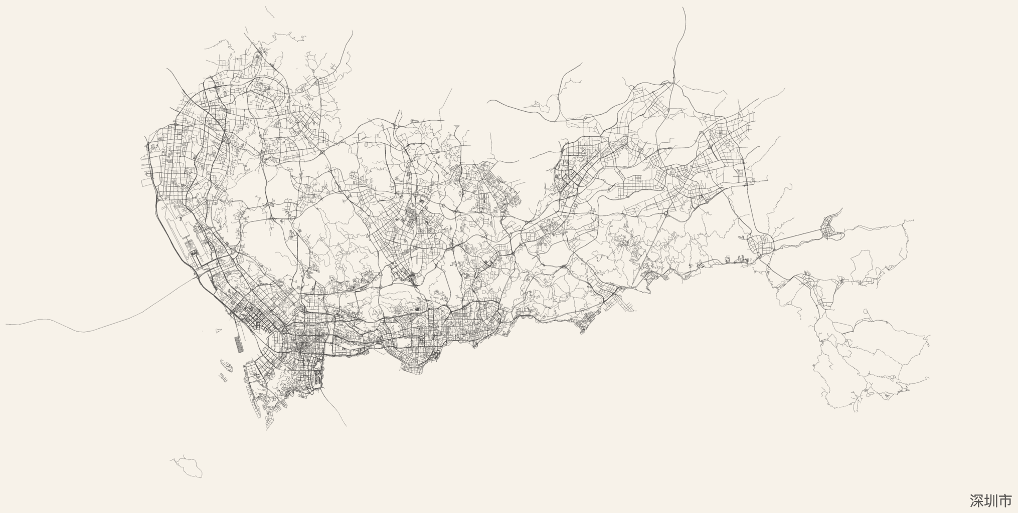 Cool Street map of Shenzhen